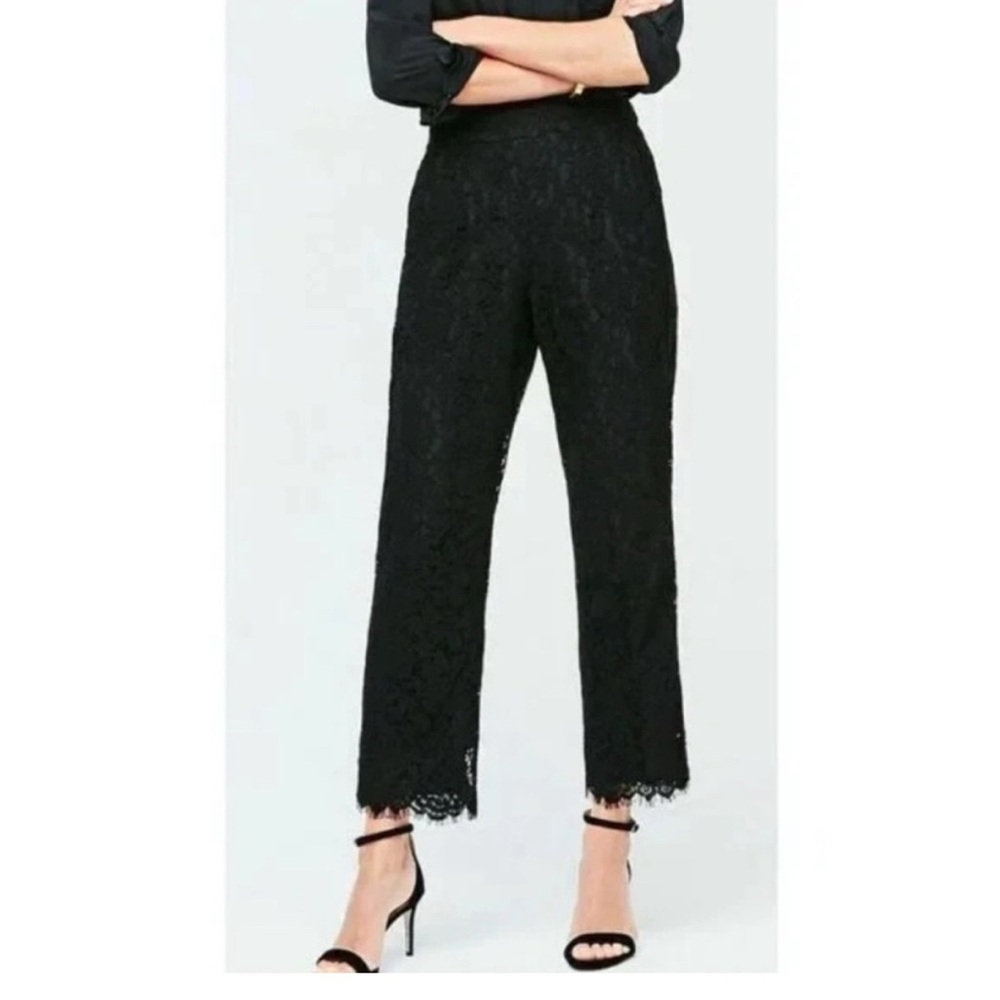 NWOT J. Crew Black Lace Cropped Pants